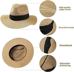 CXY High Quality Foldable Floppy Paper <b>Straw</b> Breathable Sunshade <b>Hats</b> Women Wide Brim <b>Straw</b> Beach <b>Hat</b> for <b>Summer</b> Beach - Product Image 4