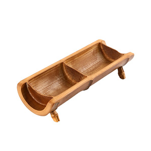 Ensemble de plateaux de service en bambou, motif bois naturel, écologique, pour les collations, les desserts, usage domestique - Product Image 5