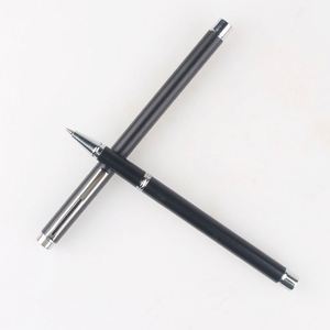 Promotional Black Slim Metal Hotel Gel <b>Pen</b> With Custom Laser Logo Advertising for Office Stationery - Product Image 3