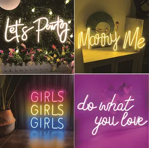 Dropshipping, luz colgante montada en la pared, letra LED, luz de neón personalizada, letrero de neón flexible de feliz cumpleaños