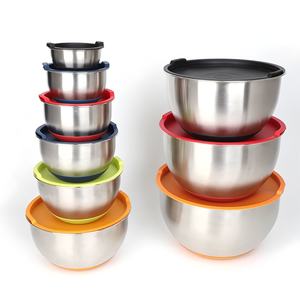 Juego de Tazones para Mezclar de Acero Inoxidable Personalizados al por Mayor con Tapa de PLA y Base de Silicona, Varios Colores y Tamaños, Tazón para Hornear, Accesorios de Cocina - Product Image 2