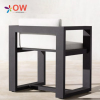 Ensemble de table à manger en aluminium moderne pour hôtels, villas, cours - 8 chaises et tables de salle à manger d'extérieur pour 8 personnes, imperméables et durables