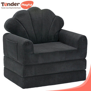TenderPlayful OEM personalizado negro plegable perezoso sofá cama silla convertible sofá de piso con reposabrazos y soporte para la espalda - Product Image 1