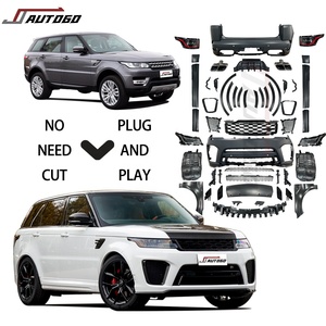 Kit carrosserie pour Range Rover <span class=keywords><strong>Sport</strong></span> 2014 2015 2016 2017 – Amélioration au style Racing 2020 SVR : Ensemble pare-chocs avant et arrière, calandre et jupes latérales - Product Image 1