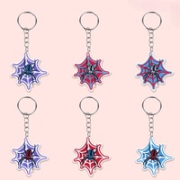 Nouvel Arrivage Porte-clés Mousqueton en Acrylique Motif Toile d'Araignée Imprimé UV Promotionnel, Personnalisation Acceptée LOGO 2D/3D, Vente en Gros, Cadeaux de Fête, Accessoires de Sac