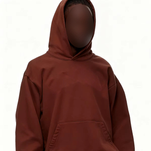 Pull à capuche surdimensionné poids lourd coton sweat Logo personnalisé coupe ample mode de rue à capuche unisexe à la mode tenue quotidienne - Product Image 3