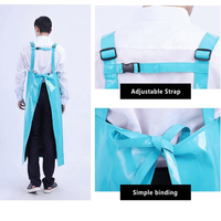 Celemek industri TPU tahan air mata biru, dapat digunakan kembali untuk penanganan makanan laut pengolahan daging