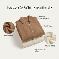TOWNKANA Cardigan en cachemire 100% épais, style Old Money, luxe discret, col en V, doux et chaud, tricoté pour femmes