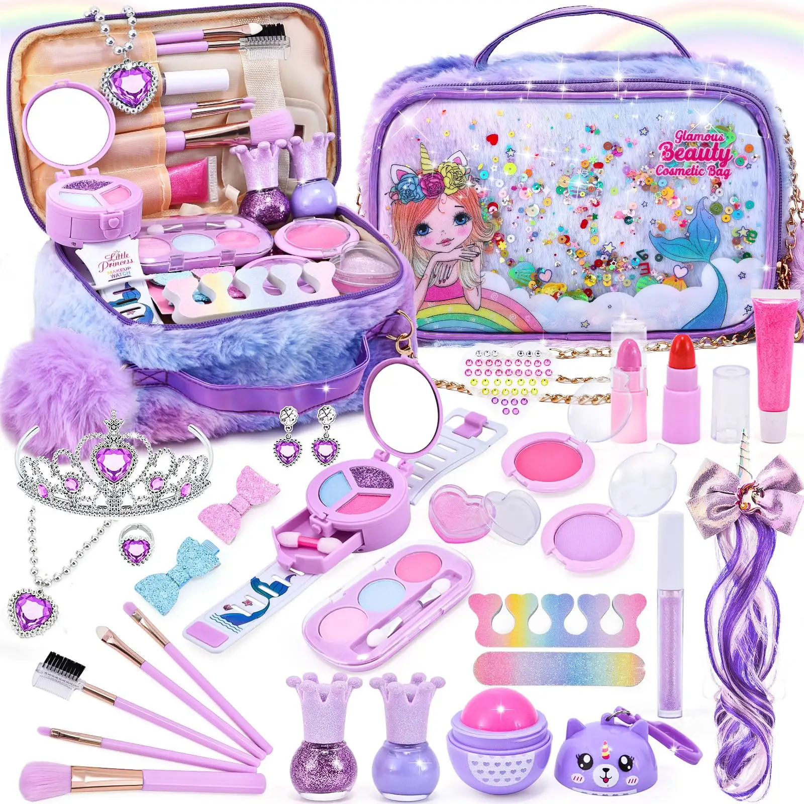 EPT Whole Sale Organic Kids Princess Pretend Play Makeup Kit Mermaid Makeup Set for Girls