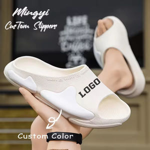 Zapatillas deslizantes personalizadas para hombre, sandalias <span class=keywords><strong>inflables</strong></span> rojas y negras con adornos deslizantes, orden mínima, zapatillas de sandalias deslizantes blancas - Product Image 4