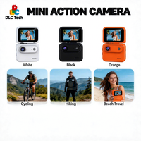 Cámara de Acción HD 1080P con Pantalla Abatible, Lente Gran Angular de 143°, Estabilización WiFi, Resistente al Agua hasta 30 m, MicroSD, para Ciclismo, Aventuras y Vlogging