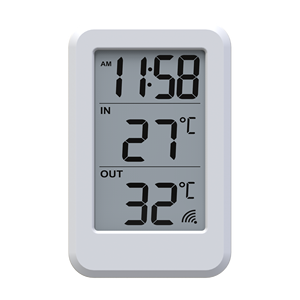 Termómetro inalámbrico de Venta caliente con reloj medidor electrónico de temperatura y humedad ABS para el hogar - Product Image 6