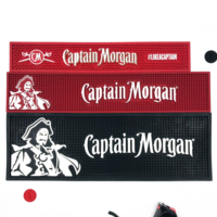 Tapis anti-gouttes de bar promotionnel en PVC souple écologique Captain Morgan, avec logo personnalisé en relief