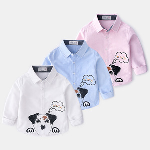 เสื้อเชิ้ตแขนยาวลายการ์ตูนเด็กผู้ชายสไตล์เกาหลีรุ่นฤดูใบไม้ผลิ ผลิตจากผ้าฝ้าย โดยผู้ผลิตจากประเทศจีน - Product Image 1