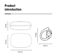 Écouteurs TWS S72 en gros avec crochet d'oreille, affichage numérique LED de la puissance, écouteurs sans fil pour la course et l'entraînement, logo personnalisé OEM