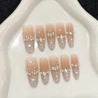 Uñas Postizas de Lujo de Marca Privada, Extra Largas, Tipo Ataúd, Estilo Stiletto, Hechas a Mano, Uñas Francesas de Cobertura Completa, Uñas Artificiales