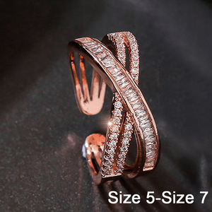 Cross Geometric Open <b>Adjustable</b> <b>Ring</b> Finger <b>Ring</b> for Women - Product Image 6