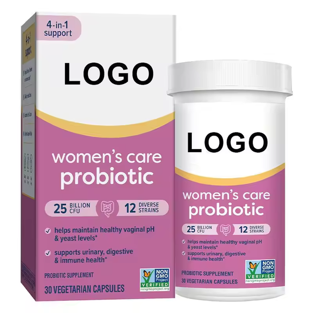 OEM High Potency Female Probiotics with 12 Strains 25 Billion CFU Vegetarian Capsules for Adult Use