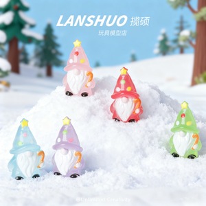 ตุ๊กตาคนแคระเรซิ่น Lanshuo สวมหมวกดาว ของตกแต่งคริสต์มาส พวงกุญแจ DIY งานฝีมือศิลปะ ของขวัญ - Product Image 3