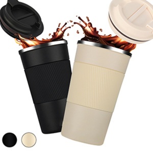 Termo de Viaje para Auto, Botella Aislada de Doble Pared de Acero Inoxidable 316, Taza de Café de 500 ml con Funda Antideslizante - Product Image 2