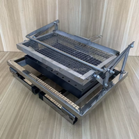 Barbecue rotatif multifonctionnel pliable au charbon de bois pour jardin, villa, extérieur, cuisson de poisson et de viande