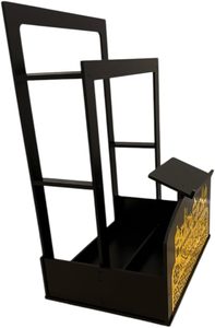 Corano in legno nero e oro e supporto per tappeti da preghiera con calligrafia araba - Product Image 3