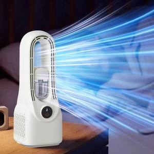 Indoor/<b>Outdoor</b> <b>Table</b> Pedestal Vertical Desk Fans Leafless Bladeless Design Easy Household Air Conditioning Battery for Cars - Product Image 2