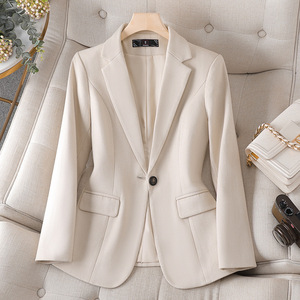 Women's Grey Houndstooth Blazer Slim Fit Anti-Wrinkle Woolen Suit Jacket Autumn Winter Casual Elegant - Product Image 2