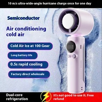 Ventilateur portable mini AntarcChill, ventilateur de refroidissement à main, été, extérieur, alimenté par USB, puissant, trois pales sans lame, design en plastique, pour voitures
