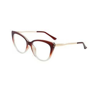 新しいファッションTR90 + メタルライトミラー猫目ブルーライトブロック読書メガネクラシック透明レッドバタフライメタルスプリングレッグ - Product Image 1