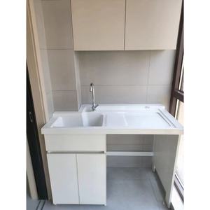 Mueble de Lavandería Moderno de Diseño Sencillo con Fregadero para <span class=keywords><strong>Lavadora</strong></span> Gabinetes de Aluminio para el Hogar - Product Image 4