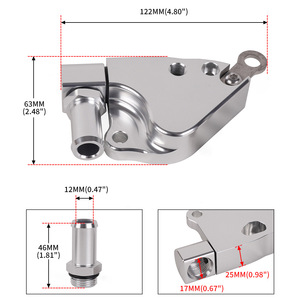 Placa adaptadora de refrigerante para colector de admisión serie K transfronteriza para Honda Acura K20 K24, color plata mate - Product Image 2