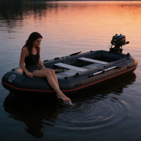 Bateau de pêche gonflable en PVC Hailebao, moteur électrique/à essence 4HP, capacité 5 personnes, pour la dérive, le surf, le ski nautique, lacs, rivières