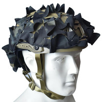 Couverture de casque tactique en forme de feuille de camouflage 3D, accessoires de casque de paintball, parachutiste, chasse, filet de casque en maille, tissu