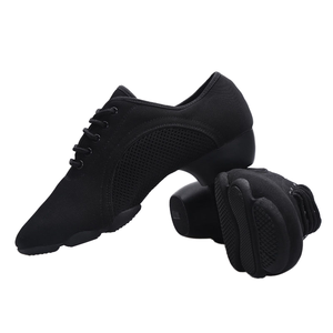 Zapatos de Baile Latino para Mujer, Negros, con Parte Superior de Lona Suave, Forro de Algodón, Suela de Goma, para Salsa Moderna, Rumba, Baile de Salón, Chachachá, Enseñanza - Product Image 2