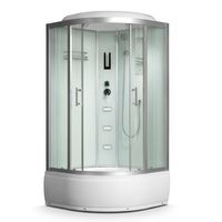 Cabine de douche intelligente Quadrant avec design encadré et affichage numérique, idéale pour les salles de bain compactes