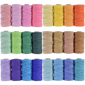 Vente en gros, 100 m/rouleau, 4mm, corde de Crochet tressée, décoration murale, bricolage, coton, <span class=keywords><strong>macramé</strong></span>, <span class=keywords><strong>fil</strong></span> torsadé - Product Image 1