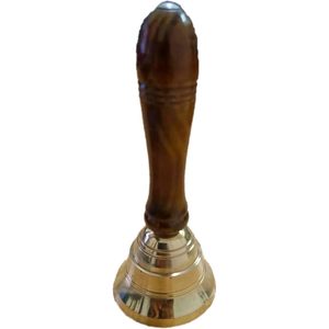 Cloche d'appel à main en laiton massif super bruyant avec mobilier scolaire à manche en bois de 5.2 pouces - Product Image 4
