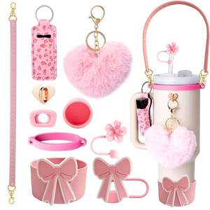 Juego <span class=keywords><strong>de</strong></span> 10 Accesorios para Vaso con Estampado <span class=keywords><strong>de</strong></span> Leopardo Rosa para Vaso Stanley, Kit <span class=keywords><strong>de</strong></span> Decoración <span class=keywords><strong>de</strong></span> Vaso Personalizable Estilo Barbiecore para el <span class=keywords><strong>Mercado</strong></span> Estadounidense - Product Image 2