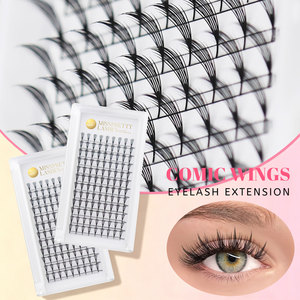 Extensions de cils en plumes 3D effet tour de dessin animé, super douces, en cheveux synthétiques naturels, vente en gros d'usine - Product Image 1