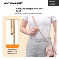 Sangle de téléphone large et plate Motoness, à porter en bandoulière, pochette de téléphone pour porte-bébé, sangle de cou non compressive, version longue réglable