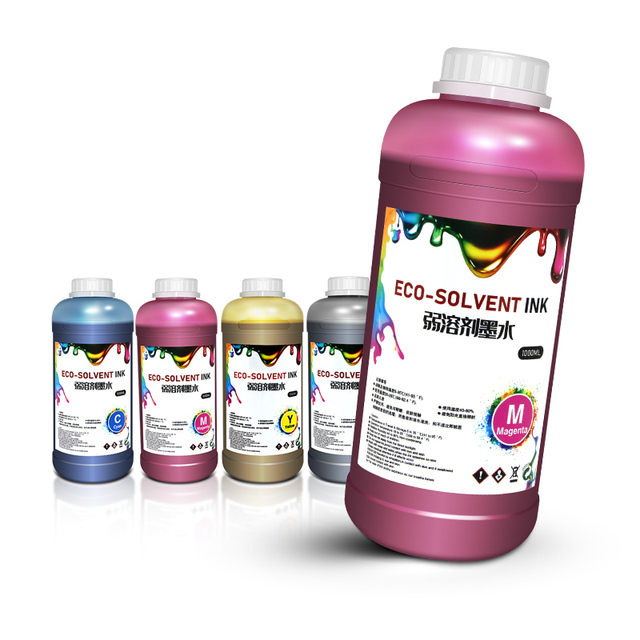 1000ML Hot Sale Eco Solvent Ink for EP XP600 Dx5 Dx7 Outdoor Inkjet Printer High Quality Printing Ink Odorless Eco Solvent Ink