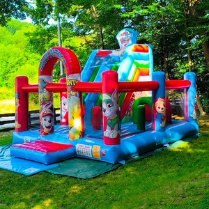 Château Gonflable Géant avec Toboggan et Zone de Saut pour Enfants et Adultes, Matériau PVC, 6mx6mx4m, Capacité 720kg, avec Souffleur - Product Image 2