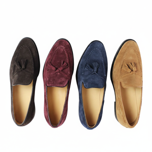 Mocassins en daim pour hommes, luxe discret, faits main, en daim de veau véritable, à enfiler, à pampilles, chaussures décontractées élégantes pour l'été et les vacances - Product Image 6