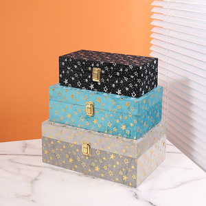 Boîte de rangement en velours en forme d'étoile Master Gu, noir nébuleuse, petite boîte de rangement pour bijoux, boîte de rangement de bureau - Product Image 4