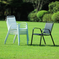 Chaise de jardin empilable en résine légère de style moderne JP, résistante aux intempéries, pour hôtel, parc, terrasse, bord de piscine