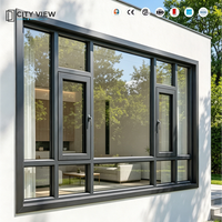 Fenêtre battante en alliage d'aluminium sur mesure avec double vitrage trempé insonorisé et écran pliant pour salon et usage extérieur