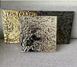 Panneau mural 3D décoratif doré 8K, feuille à effet d'ondulation, acier inoxydable miroir doré 304 316, étanche, pour usage scolaire et hôtelier - Product Image 4