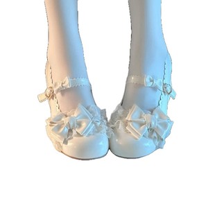 Sweet Lace Trim Mid-Heel Leather Shoes for Women Cute Spring Leather <b>Flats</b> Comfortable & Non-Slip - Product Image 5