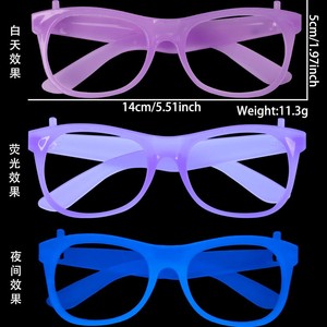Occhiali da festa luminosi al Neon da 1 pezzo | Glow-in -Dark, | Montature in plastica resistente per barre, occhiali Glowindark - Product Image 4